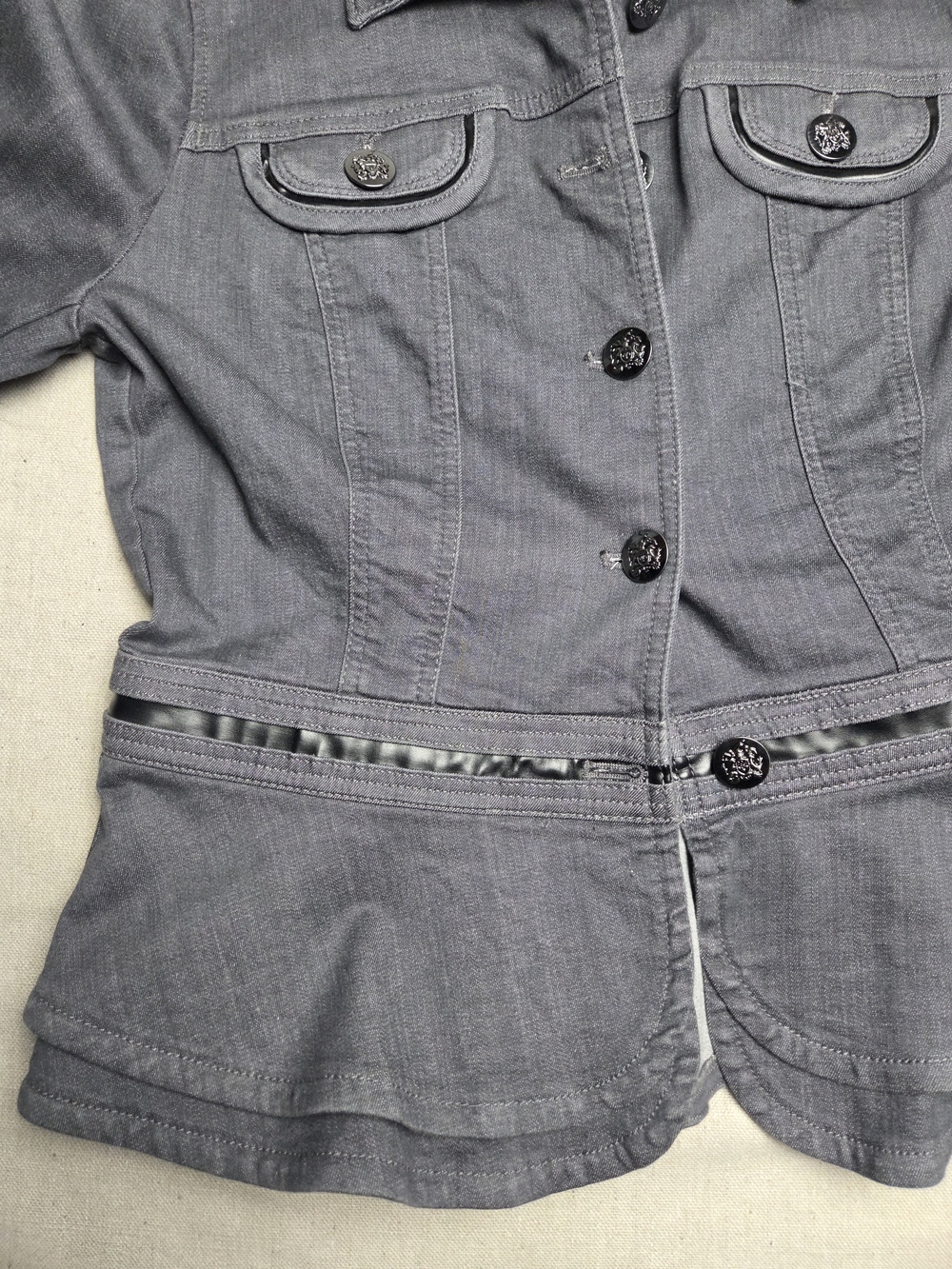 White House Black Market Gray Peplum Blazer - Picture 10 of 14
